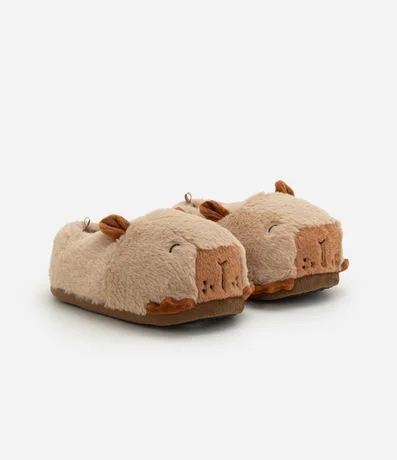 Pantufla Infantil en Fleece con Aplicación de Carpincho – Talle 30 a 36 2