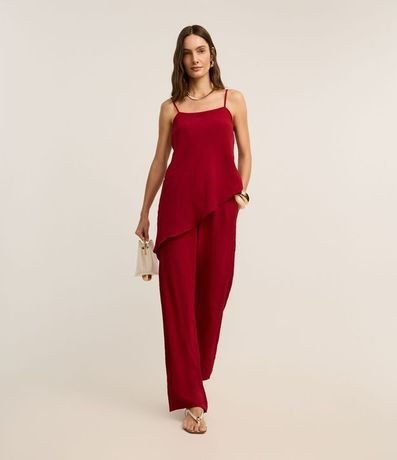 Pantalón Pantalona en Airflow con Elástico y Lazo en la Cintura