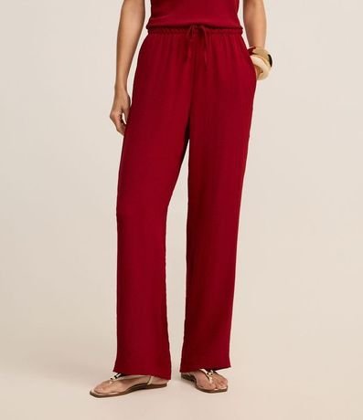 Pantalón Pantalona en Airflow con Elástico y Lazo en la Cintura 3