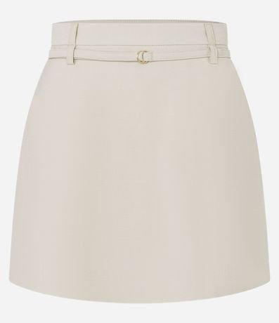 Pollera Recta Corta Sastrería en Viscosa con Cinturón Fino 7