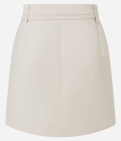 Pollera Recta Corta Sastrería en Viscosa con Cinturón Fino 8