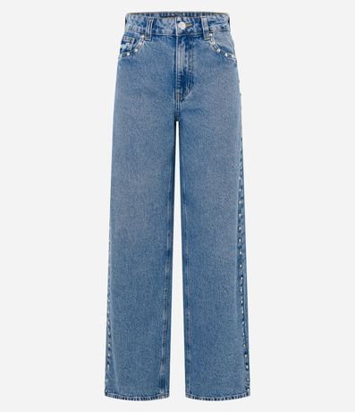 Pantalón Wide Leg en Jeans con Tachuelas 6