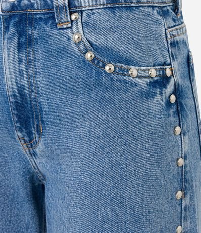 Pantalón Wide Leg en Jeans con Tachuelas 7