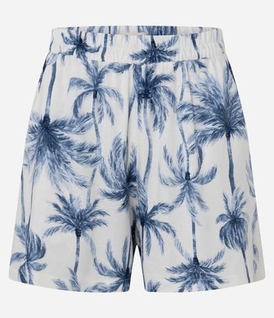 Short en Viscolino con Cintura Elástica y Estampa Palmeras 7