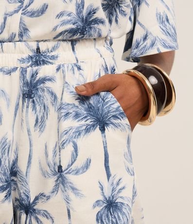 Short en Viscolino con Cintura Elástica y Estampa Palmeras 4