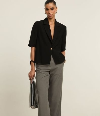 Pantalón Recto en Sastrería con Ganchillo en la Cintura 2