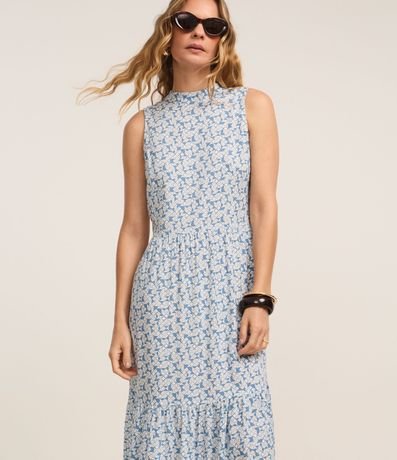 Vestido Evasê Largo en Viscosa con Estampado Geométrico 3