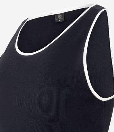 Blusa Musculosa en Rib con Acabado Contrastante 6