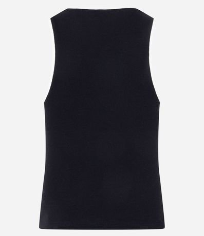 Blusa Musculosa en Rib con Acabado Contrastante 7