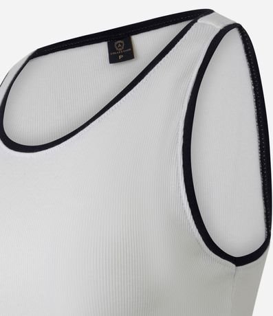 Blusa Musculosa en Rib con Acabado Contrastante 7
