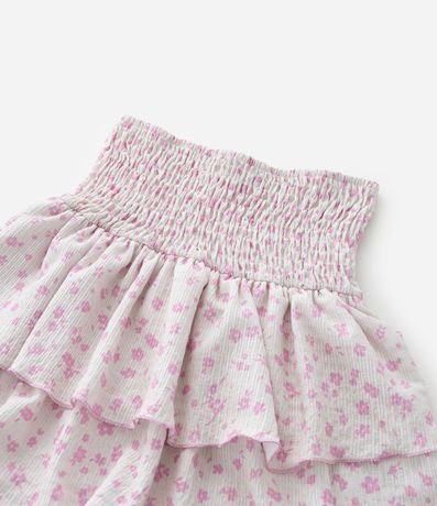 Pollera Infantil con Volados y Estampa Floral - Talle 5 a 14 años 6