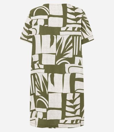 Vestido T-Shirt en Viscosa con Estampa de Hojas 6