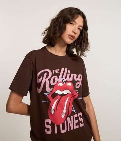 Remera Alargada en Algodón con Estampa Rolling Stones 1