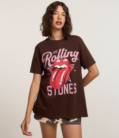 Remera Alargada en Algodón con Estampa Rolling Stones 2
