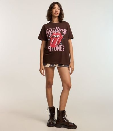Remera Alargada en Algodón con Estampa Rolling Stones 3