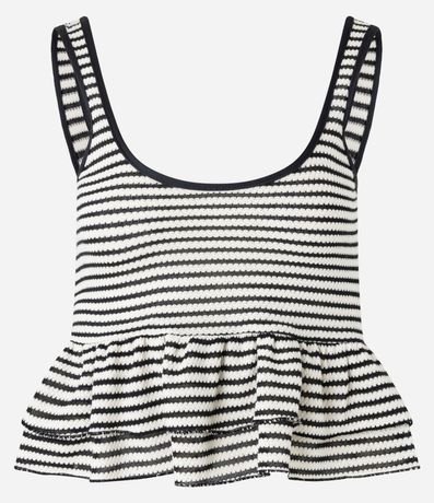 Blusa Peplum en Rib Rayada 5