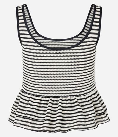 Blusa Peplum en Rib Rayada 7