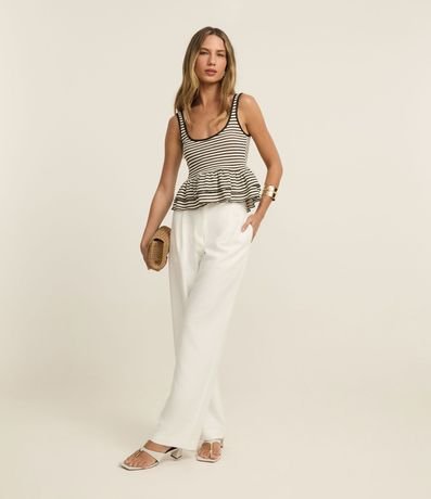 Blusa Peplum en Rib Rayada 2