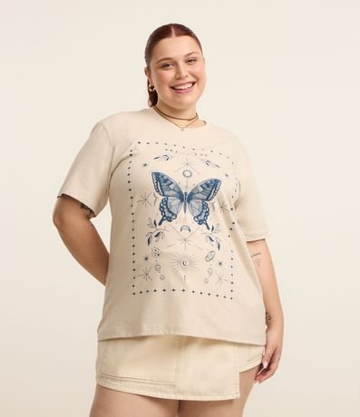 Remera Alargada con Mariposa Curve & Plus Size