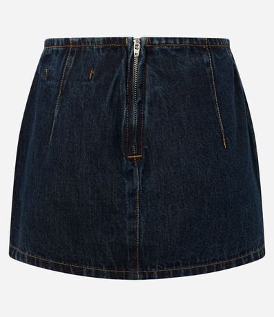 Pollera Corta en Jeans con Cinturón Largo Hebillado 7