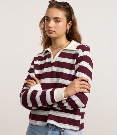 Blusa Polo en Algodón con Estampa Rayada 3