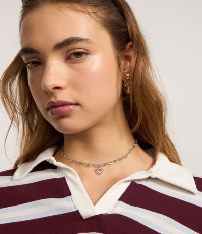 Blusa Polo en Algodón con Estampa Rayada 5