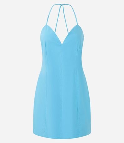 Vestido Corto en Bengalina con Escote Corazón 5