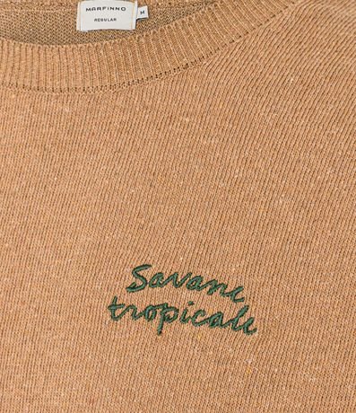 Remera Regular en Algodón con Estampa de Palmeras y Lettering Savane Tropicale 7
