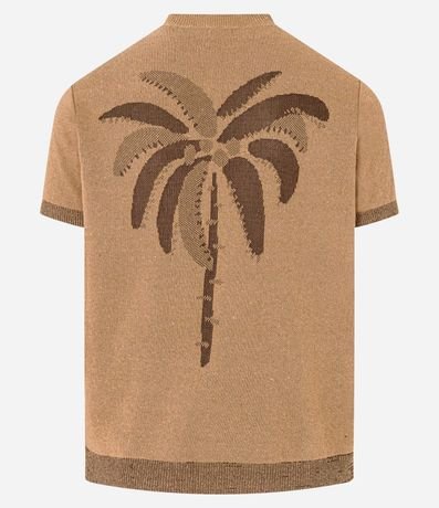 Remera Regular en Algodón con Estampa de Palmeras y Lettering Savane Tropicale 8