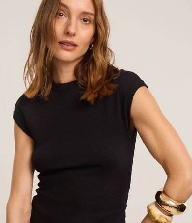 Vestido Largo Canelado en Rib con Encaje en la Bajo 3