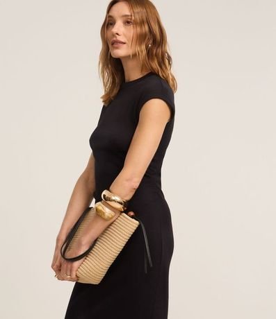 Vestido Largo Canelado en Rib con Encaje en la Bajo 4