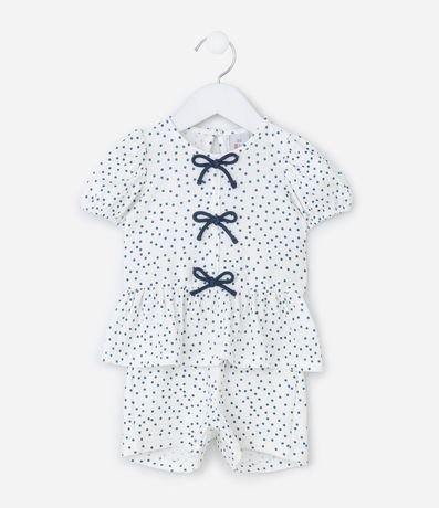 Conjunto Infantil con Estampa de Lunares Texturizado - Talle 0 a 18 Meses 2