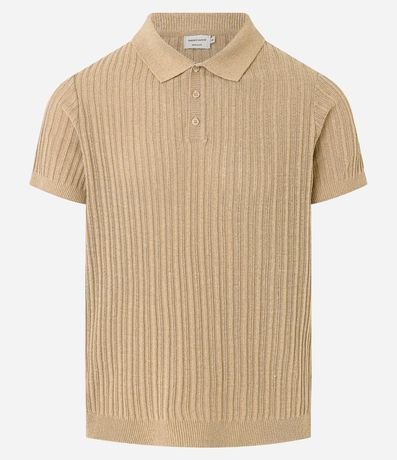 Camisa Polo Regular con Botones Texturizada 5