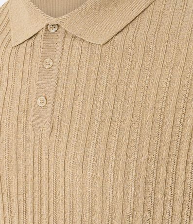 Camisa Polo Regular con Botones Texturizada 6