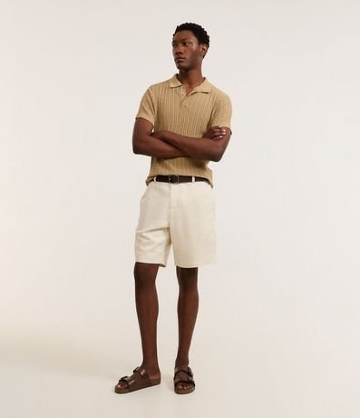 Camisa Polo Regular con Botones Texturizada 2