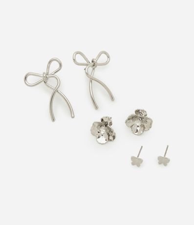 Kit 03 Caravanas en Metal Liso con Formatos Diferentes