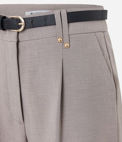 Short Sastre con Pliegues y Cinturón Fino de PU 6