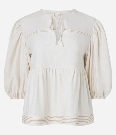 Blusa Sastrería en Viscosa con Costura Contrastante 5