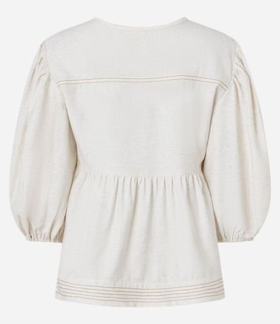 Blusa Sastrería en Viscosa con Costura Contrastante 8