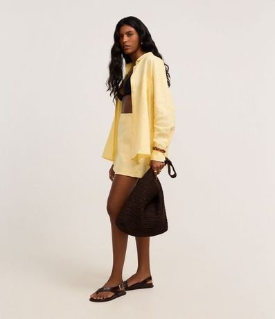 Camisa Oversized en Lino con Bolsillo en el Pecho 5