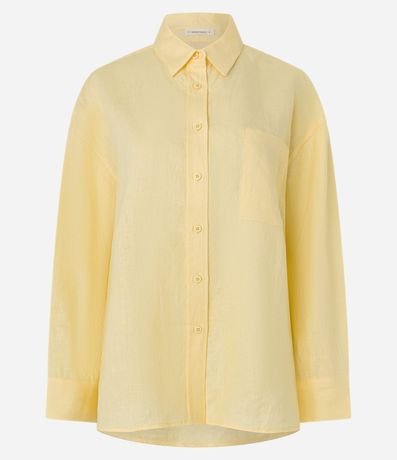 Camisa Oversized en Lino con Bolsillo en el Pecho 7