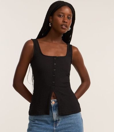 Blusa Musculosa Texturizada con Botones