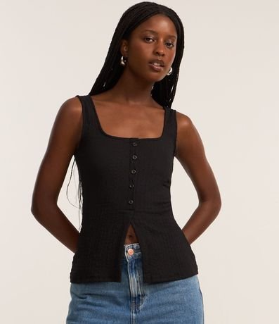 Blusa Musculosa Texturizada con Botones 2