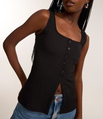 Blusa Musculosa Texturizada con Botones 3