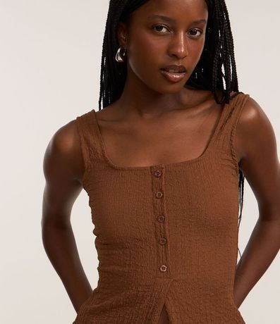 Blusa Musculosa Texturizada con Botones 3