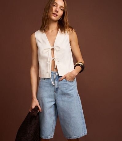 Bermuda Jorts Cintura Alta en Jeans con Bolsillos 5