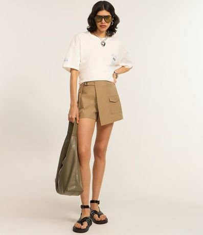 Remera Alargada en Algodón con Estampa Disco 3