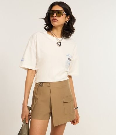 Remera Alargada en Algodón con Estampa Disco 5