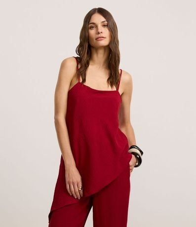 Blusa Alargada en Airlow con Bajo Ondulado Asimétrica 1