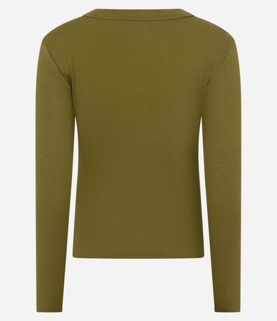 Blusa Básica Acanalada en Rib con Cuello Redondo 4